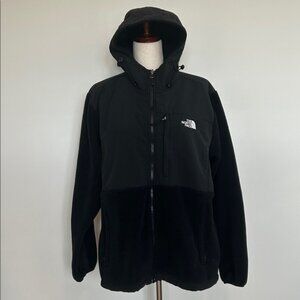 The North Face Womens Large Black Denali Fleece Full Zip Hoodie Jacket XXL